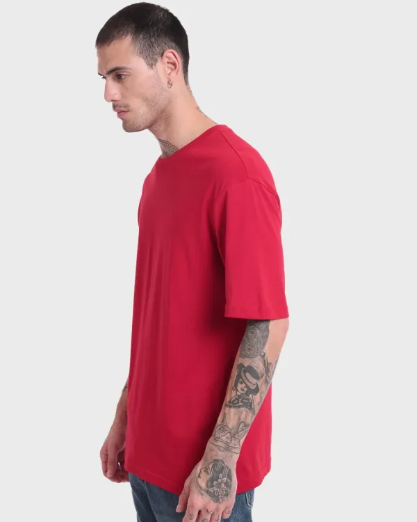 Red_Latest_Oversized_Solids_T-Shirt_For_Men