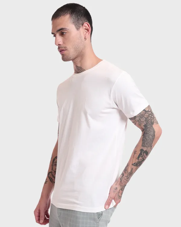 White_Latest_Classic_Solids_T-Shirt_For_Men