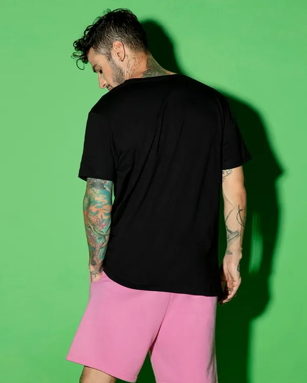 Black_Printed_Classic_T-Shirt_For_Men_-_Pure_Cotton_Fabric
