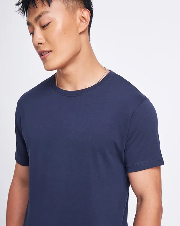 Navy_Blue_Stylish_Classic_Solids_T-Shirt_For_Men