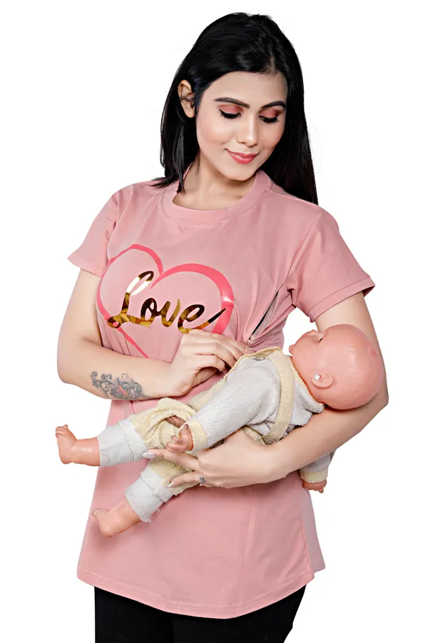 Pink_Cotton_Feeding_Top_Tshirt_For_Women