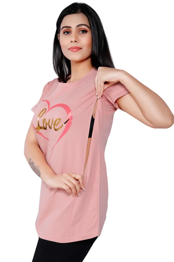 Pink_Cotton_Feeding_Top_Tshirt_For_Women