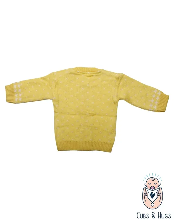 Yellow_Woolen_Round_Neck_Cardigan_Sweater_For_Baby_Girls_&_Boys