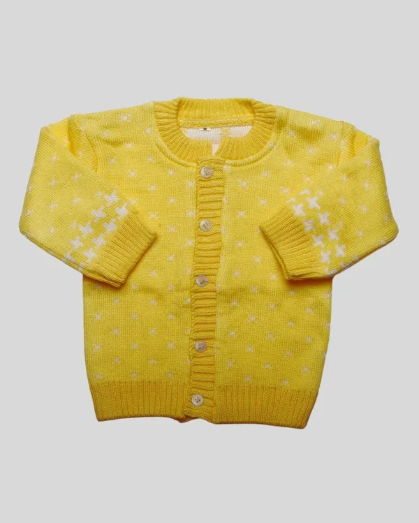 Yellow_Woolen_Round_Neck_Cardigan_Sweater_For_Baby_Girls_&_Boys