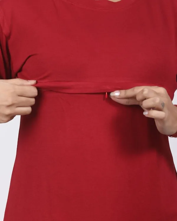 Maroon_Cotton_Feeding_Top_Tshirt_For_Women