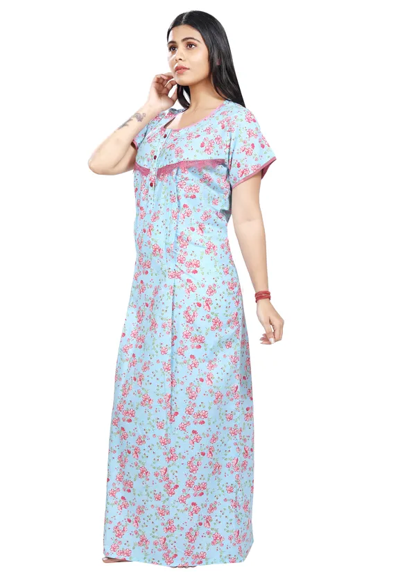 Blue_Cotton_All_Over_Print_Maternity_Nighty_For_Women