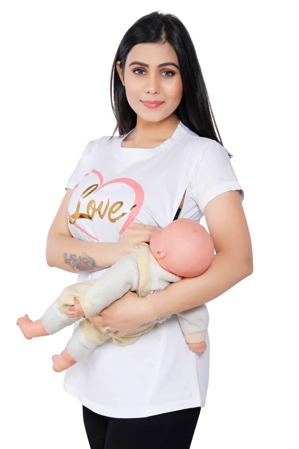 White_Cotton_Feeding_Top_Tshirt_For_Women