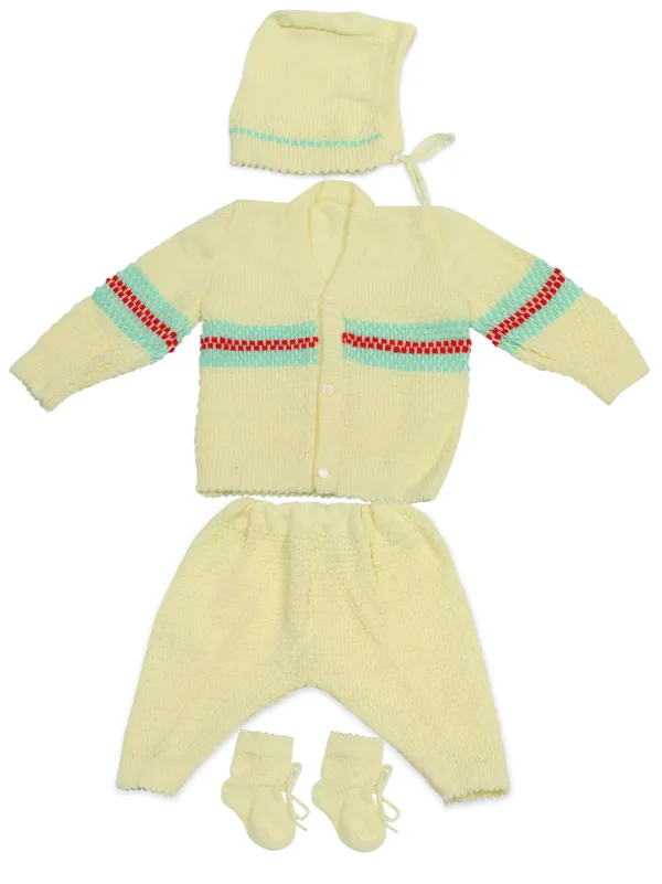 Lemon_Yellow_Knitted_Sweater,_Leggings,_Cap_&_Booties_Full_Suit_For_Baby_(4_Pcs)
