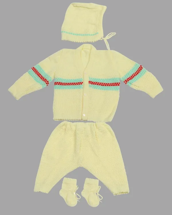 Lemon_Yellow_Knitted_Sweater,_Leggings,_Cap_&_Booties_Full_Suit_For_Baby_(4_Pcs)