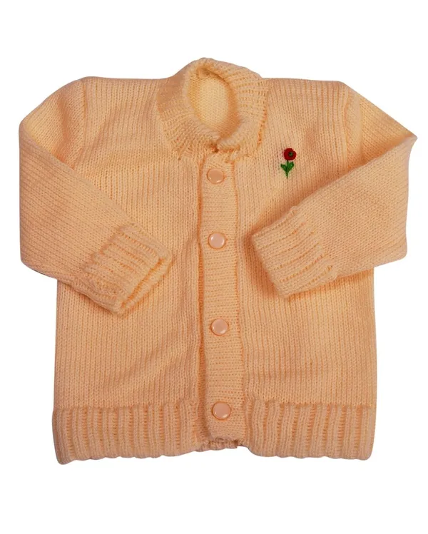 Cream_Sweater_Front_Open_Round_Neck_Cardigan_For_Baby