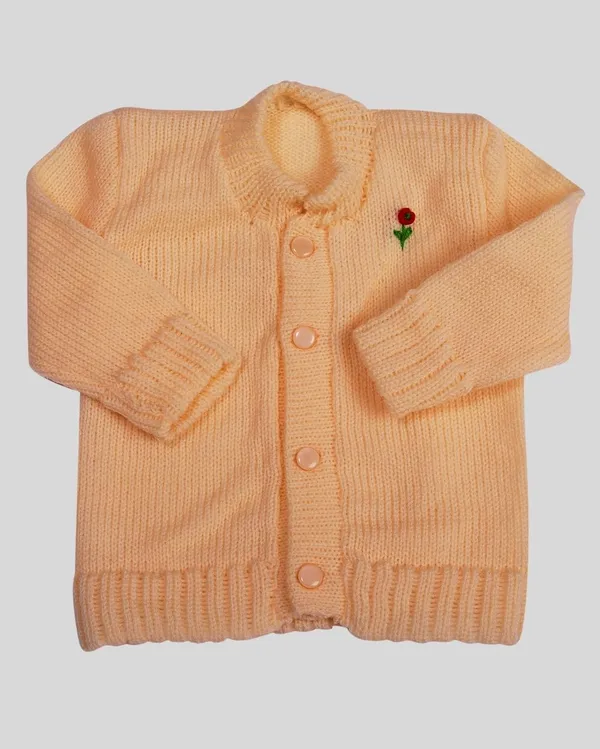 Cream_Sweater_Front_Open_Round_Neck_Cardigan_For_Baby