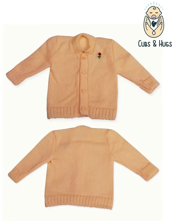 Cream_Sweater_Front_Open_Round_Neck_Cardigan_For_Baby