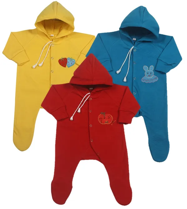 Multicolour_Romper_&_Sleepsuit_Set_For_New_Born_Baby_(Pack_Of_3)