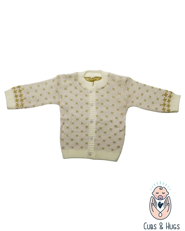 Beige_Woolen_Round_Neck_Cardigan_Sweater_For_Baby_Girls_&_Boys