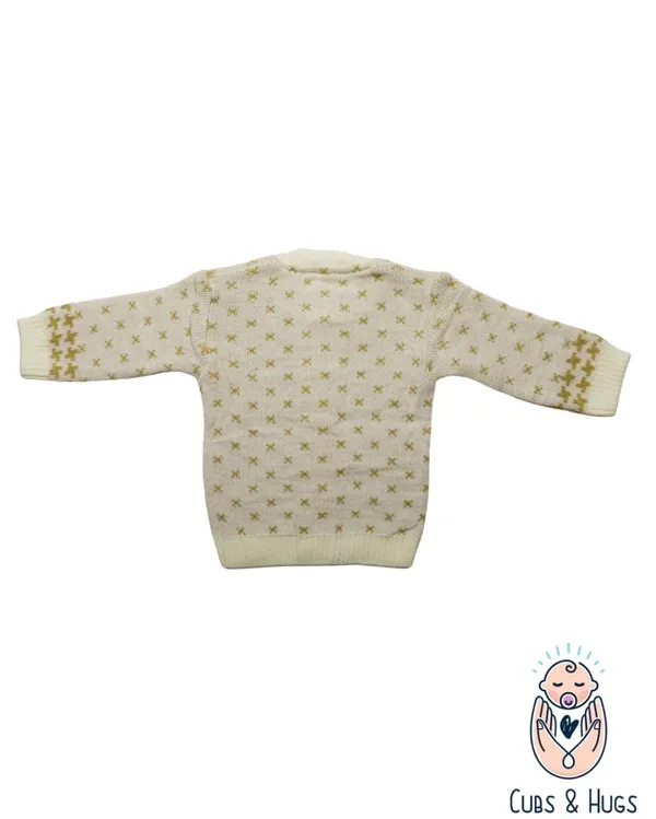 Beige_Woolen_Round_Neck_Cardigan_Sweater_For_Baby_Girls_&_Boys