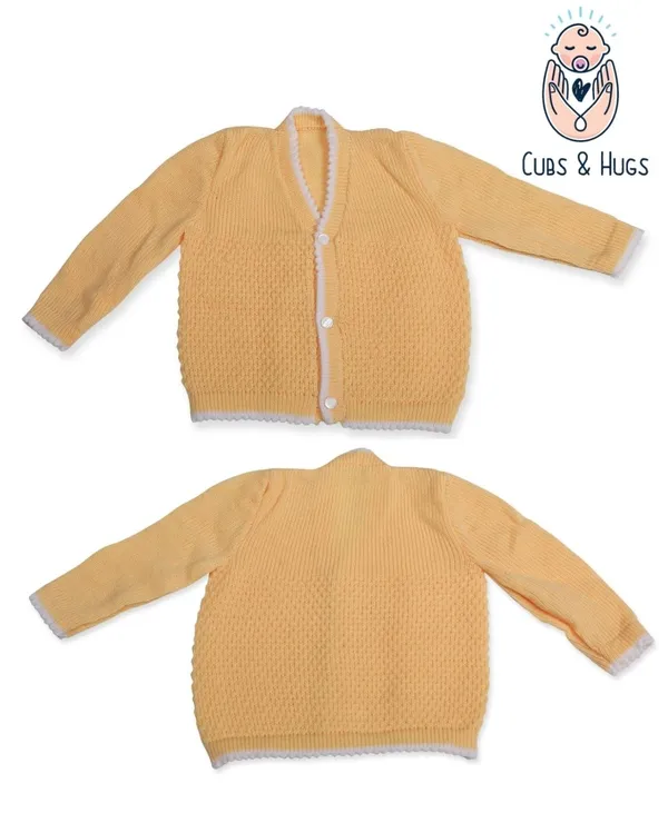 Yellow_Sweater_Front_Open_V_Neck_Coat_For_Baby