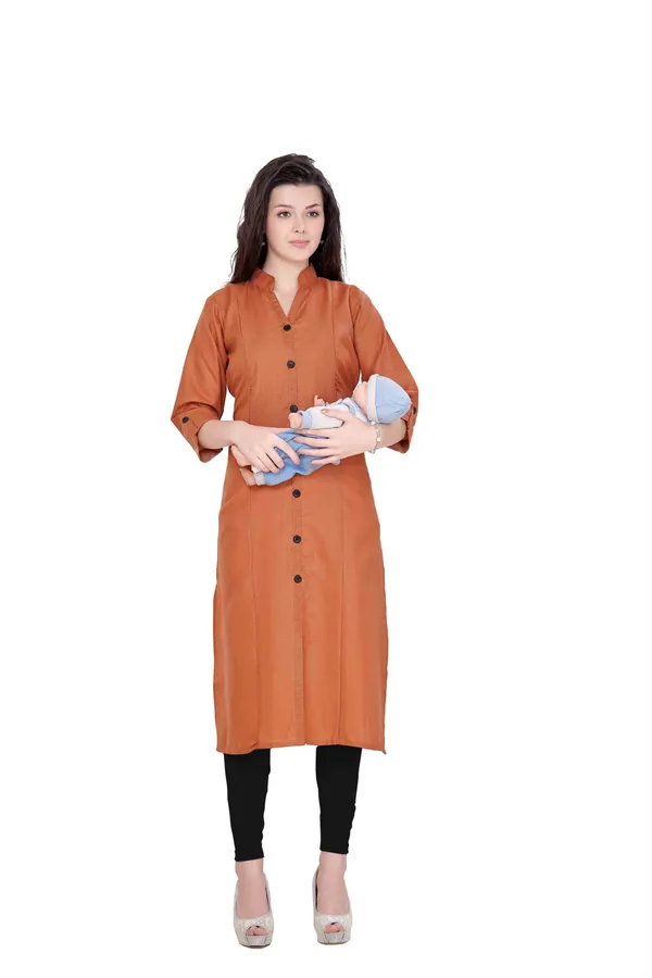 Orange_Maternity_Kurta_For_Pre_And_Post_Pregnancy_For_Women