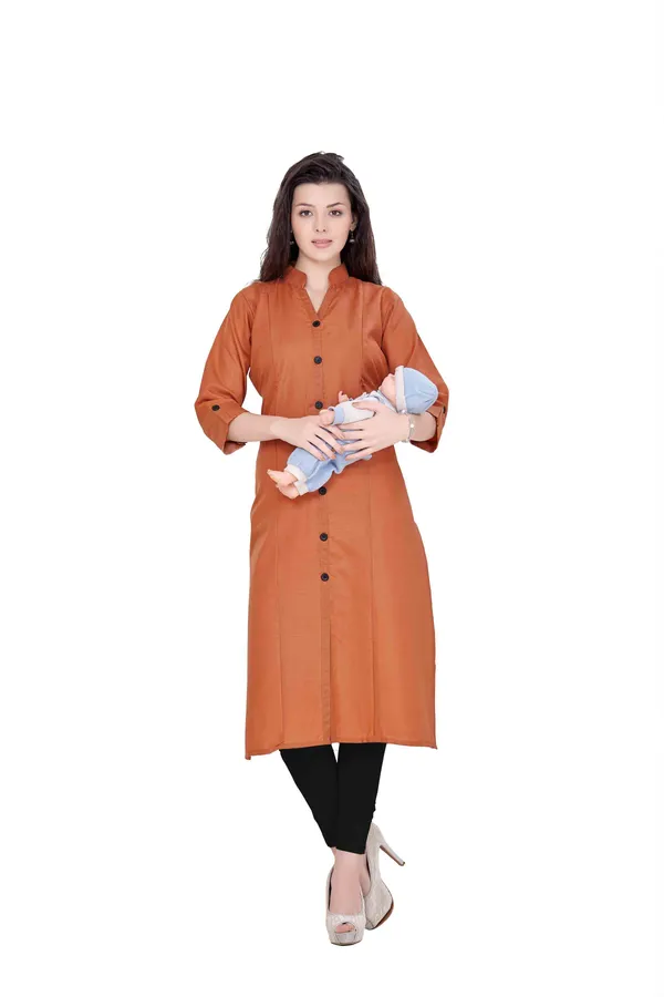 Orange_Maternity_Kurta_For_Pre_And_Post_Pregnancy_For_Women