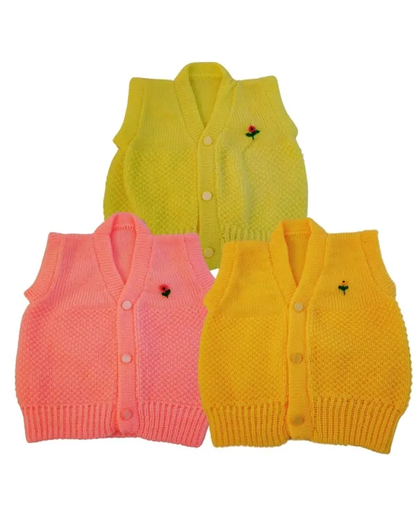 Multicolour_Woolen_New_Born_Baby_Vest_(Pack_Of_3)