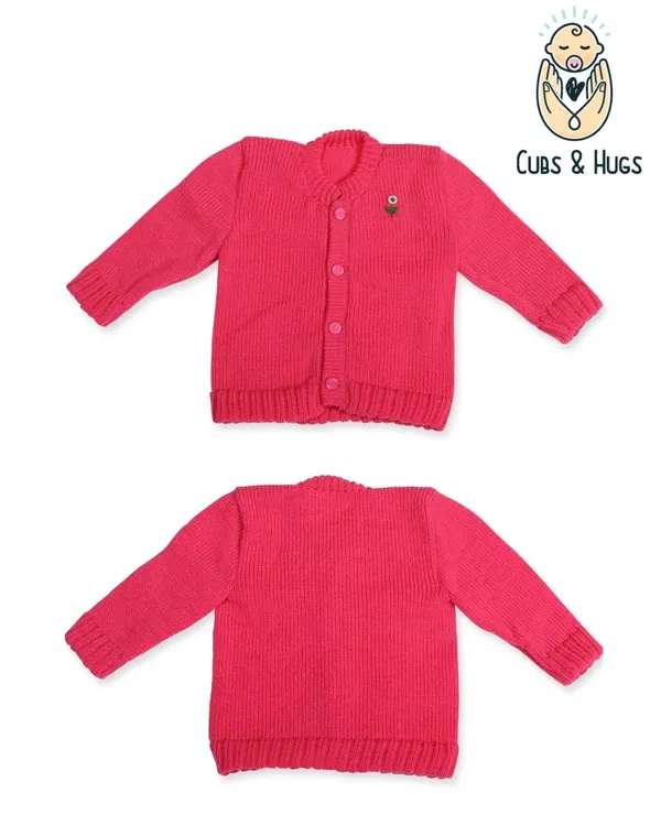 Pink_Sweater_Front_Open_Round_Neck_Cardigan_For_Baby