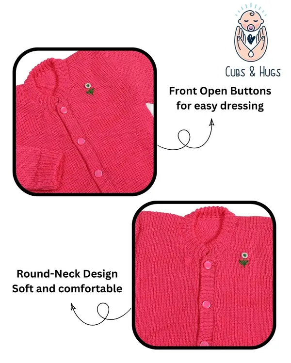 Pink_Sweater_Front_Open_Round_Neck_Cardigan_For_Baby