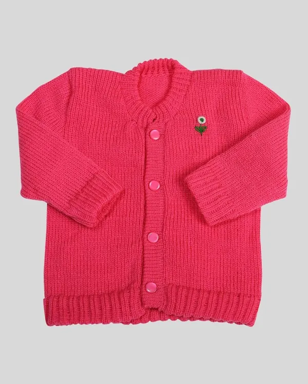 Pink_Sweater_Front_Open_Round_Neck_Cardigan_For_Baby