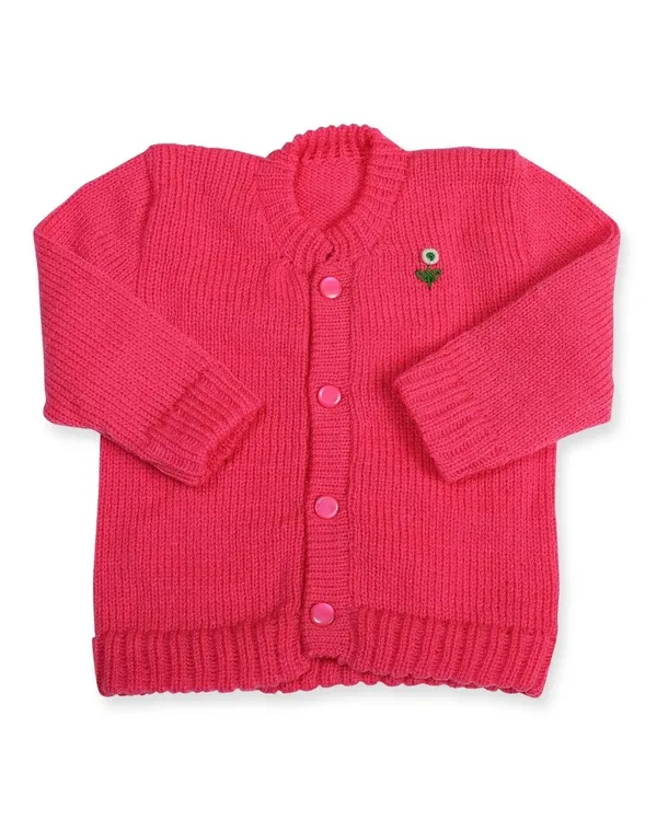 Pink_Sweater_Front_Open_Round_Neck_Cardigan_For_Baby