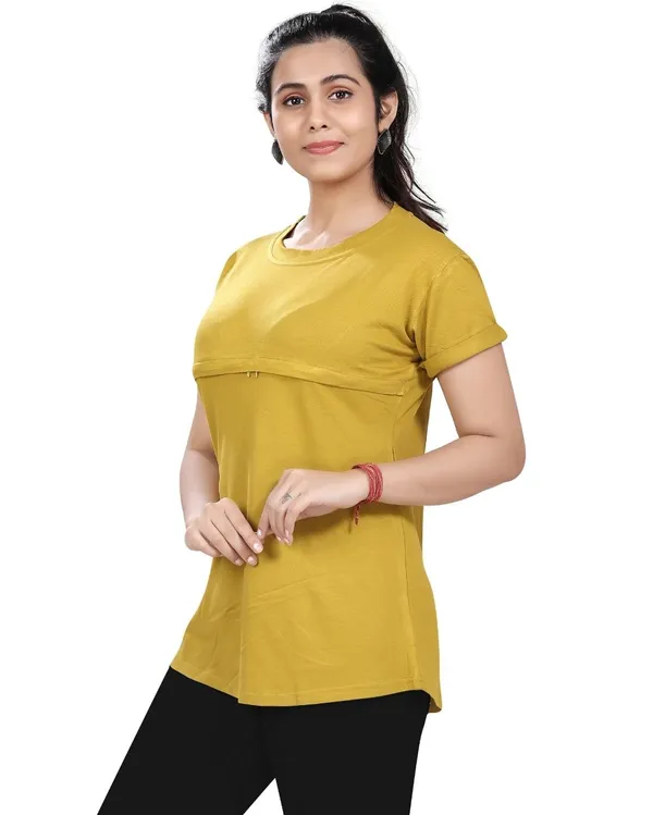 Gold_Cotton_Feeding_Top_Tshirt_For_Women