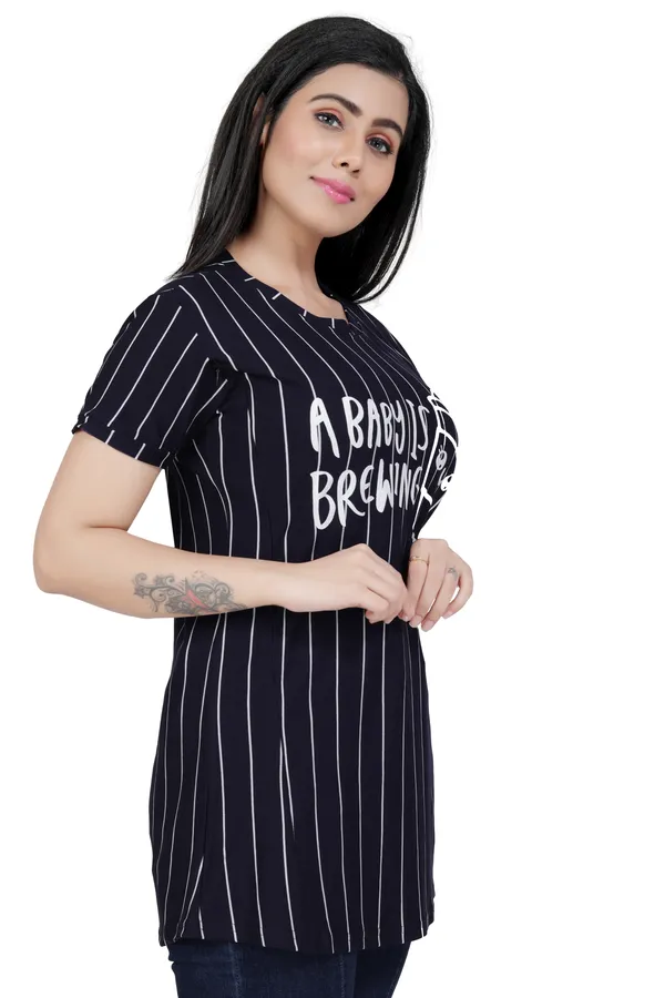 Navy_Blue_Cotton_Feeding_Top_Tshirt_For_Women