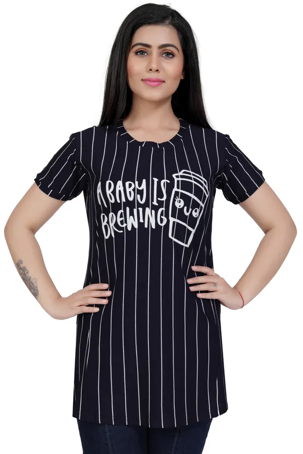 Navy_Blue_Cotton_Feeding_Top_Tshirt_For_Women