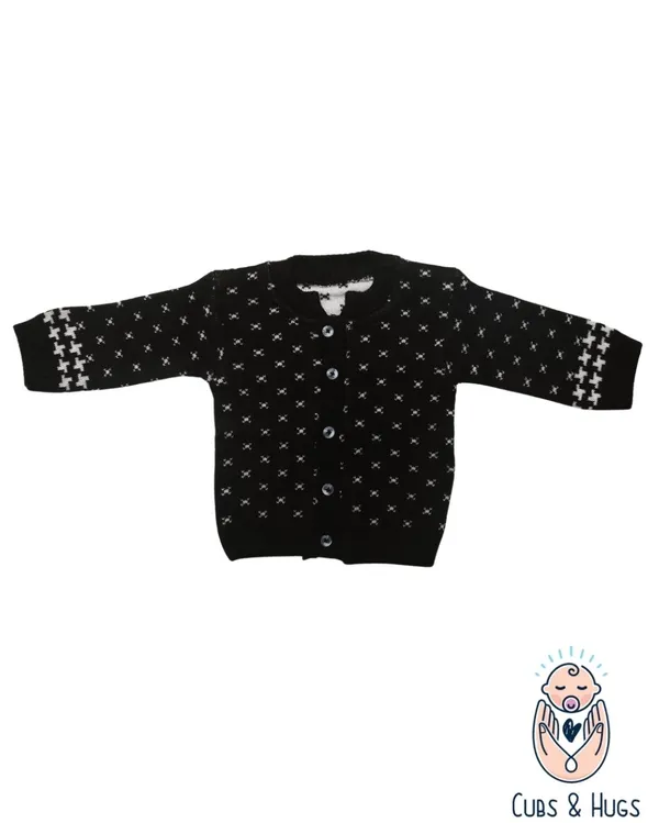 Black_Woolen_Round_Neck_Cardigan_Sweater_For_Baby_Girls_&_Boys