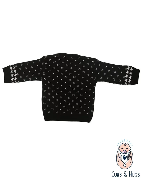 Black_Woolen_Round_Neck_Cardigan_Sweater_For_Baby_Girls_&_Boys