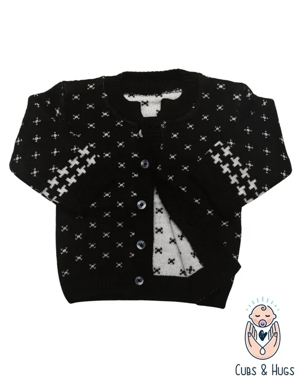 Black_Woolen_Round_Neck_Cardigan_Sweater_For_Baby_Girls_&_Boys