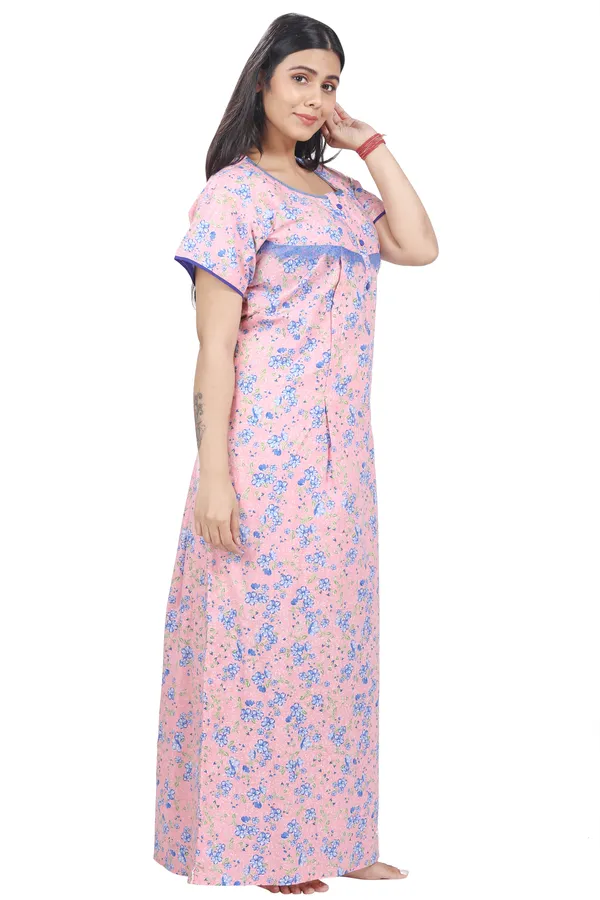 Pink_Cotton_All_Over_Print_Maternity_Nighty_For_Women