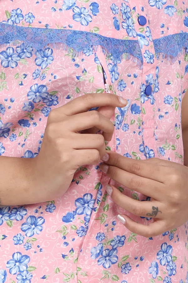 Pink_Cotton_All_Over_Print_Maternity_Nighty_For_Women
