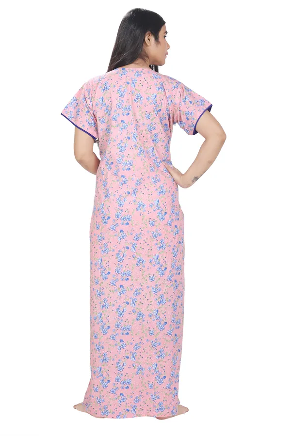 Pink_Cotton_All_Over_Print_Maternity_Nighty_For_Women