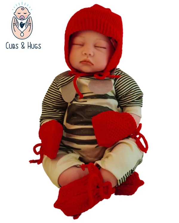 Red_Knitted_Woollen_Mittens,_Booties_&_Cap_Set_For_New_Born_Baby