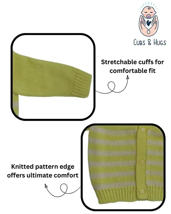 Lemon_Yellow_Sweater_Front_Open_V_Neck_Stripe_Design_For_Baby
