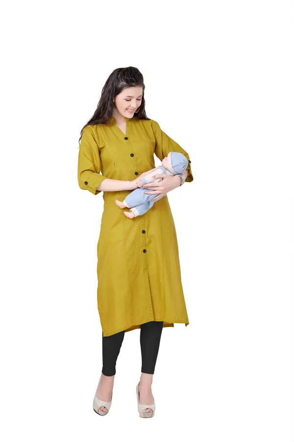 Yellow_Maternity_Kurta_For_Pre_And_Post_Pregnancy_For_Women