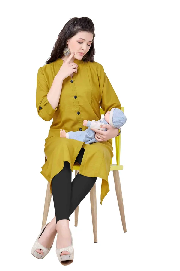 Yellow_Maternity_Kurta_For_Pre_And_Post_Pregnancy_For_Women
