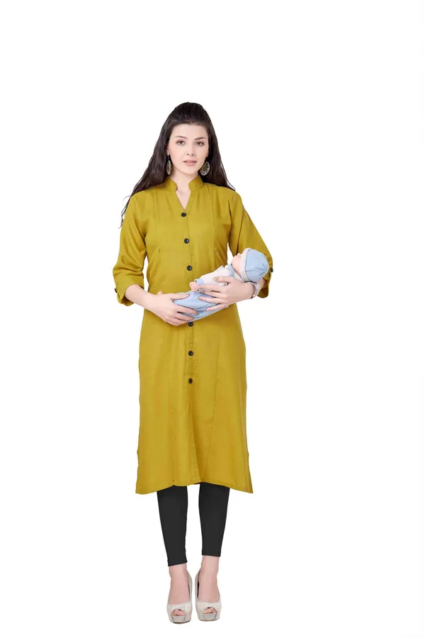 Yellow_Maternity_Kurta_For_Pre_And_Post_Pregnancy_For_Women