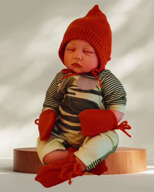 Brown_Knitted_Woollen_Mittens,_Booties_&_Cap_Set_For_New_Born_Baby