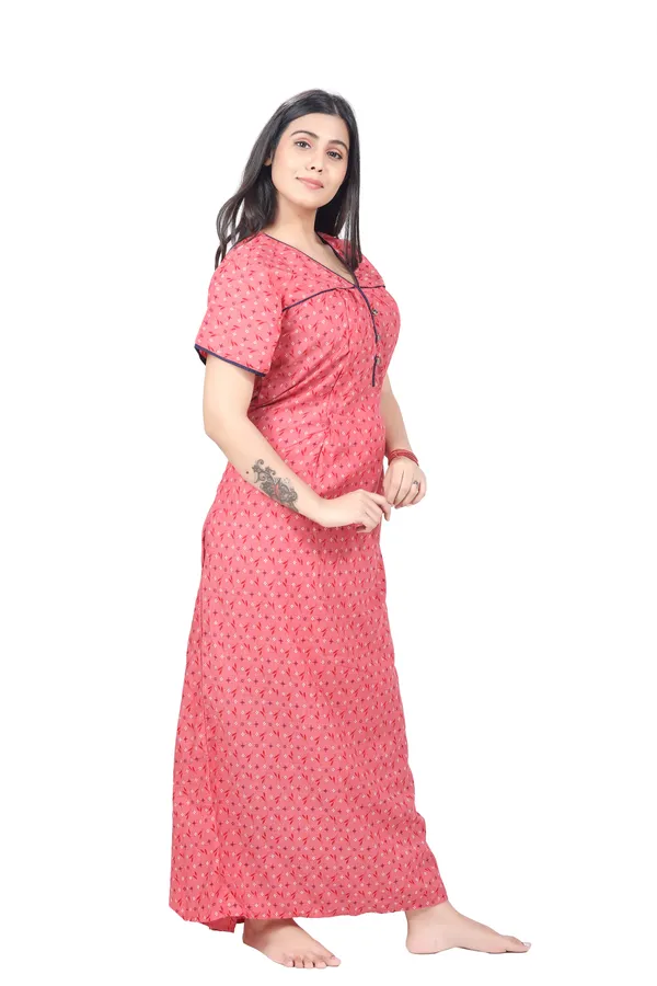 Peach_Cotton_All_Over_Print_Maternity_Nighty_For_Women