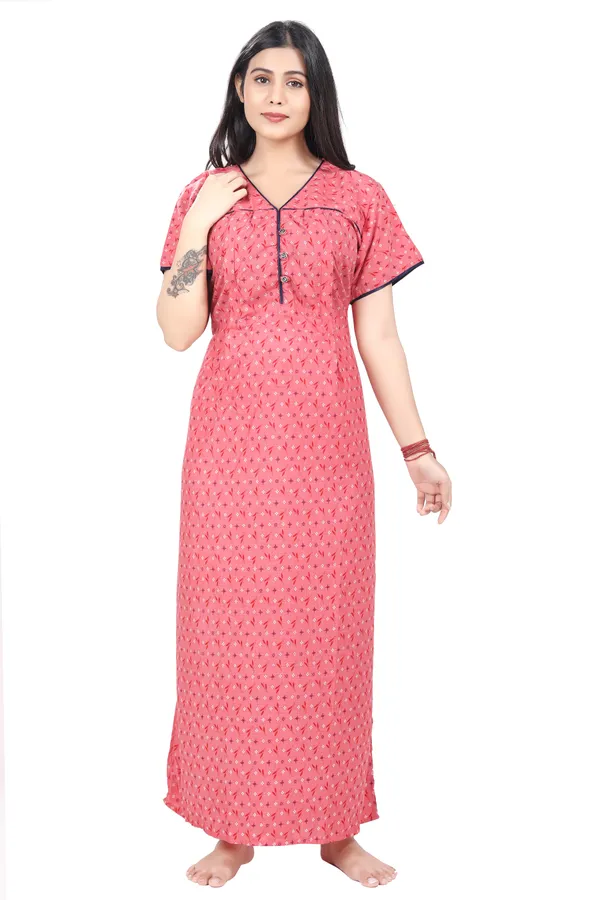 Peach_Cotton_All_Over_Print_Maternity_Nighty_For_Women