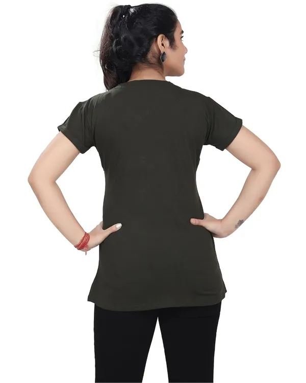 Dark_Green_Cotton_Feeding_Top_Tshirt_For_Women