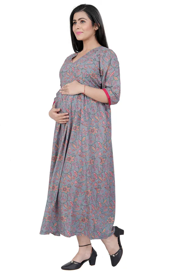 Grey_Maternity_Dress_For_Women
