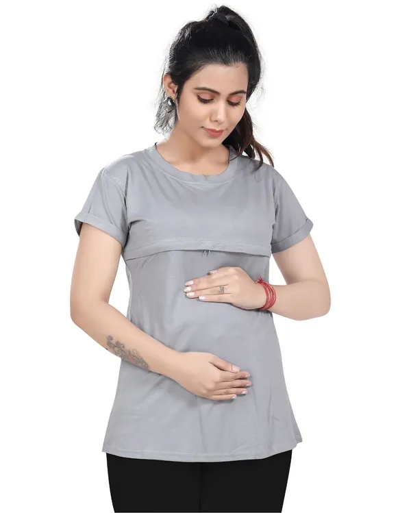 Grey_Cotton_Feeding_Top_Tshirt_For_Women