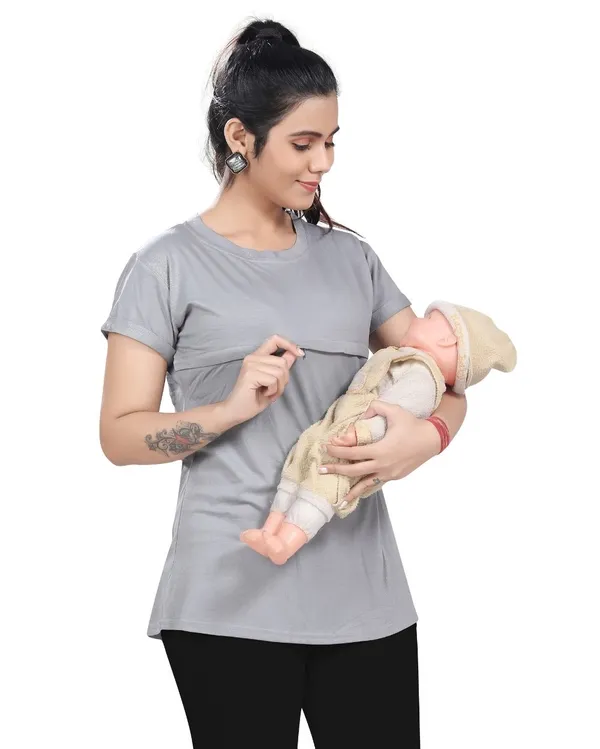 Grey_Cotton_Feeding_Top_Tshirt_For_Women