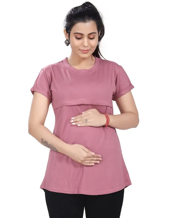 Pink_Cotton_Feeding_Top_Tshirt_For_Women