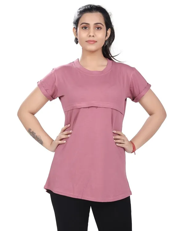 Pink_Cotton_Feeding_Top_Tshirt_For_Women
